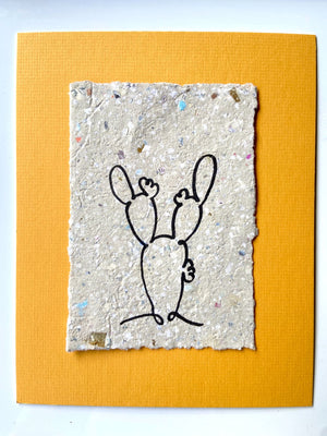Prickly Pear Cactus Print on Handmade Paper - 1