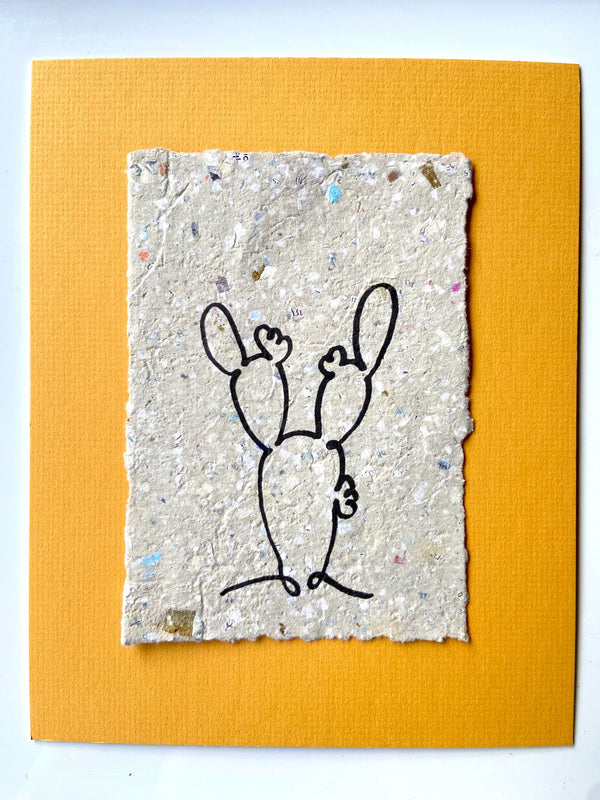 Prickly Pear Cactus Print on Handmade Paper - 1