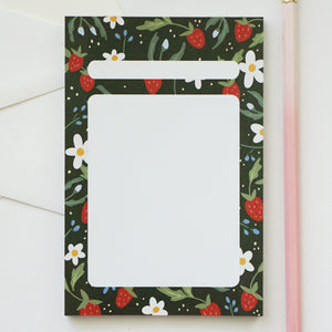 Strawberry Print Blank Notepad - 1