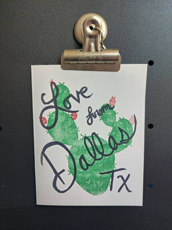Love From Dallas, TX Prickly Pear Stamped Greeting Card - 5