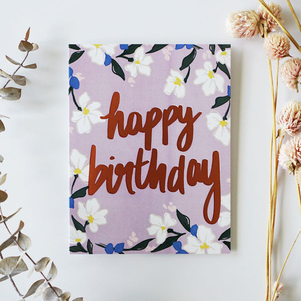 Happy Birthday Floral Foil Card - 1