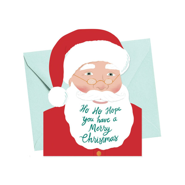 Have a Merry Christmas Die Cut Santa Card - 1