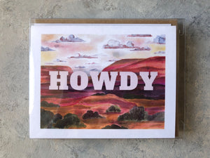 Set of 6 Howdy Greeting Cards - 1