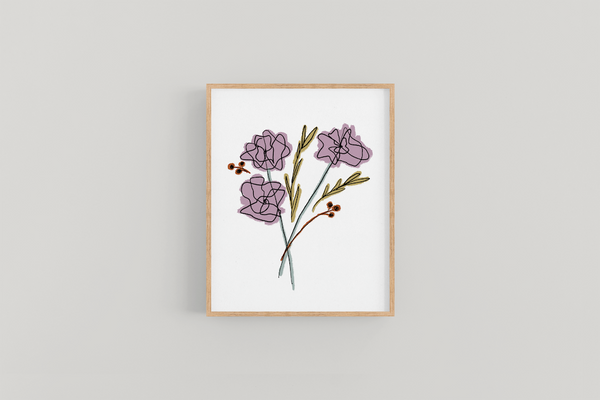 Purple Flower Print - 1