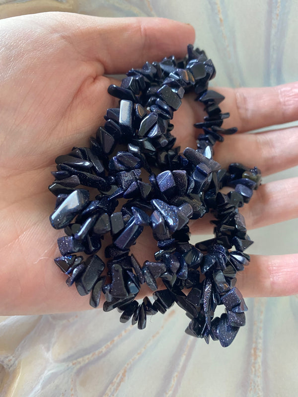 Blue Goldstone Layering Necklace  - 1