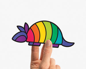 Rainbow Armadillo Sticker - 1