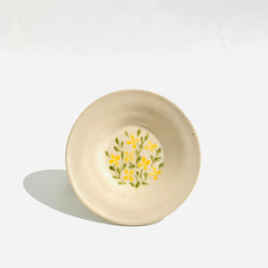 Yellow Floral Trinket Dish - 1