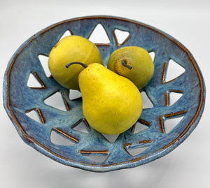 Geometric Fruit Bowl - Blue - 1