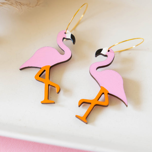 Flamingo Hoop Earrings - 2