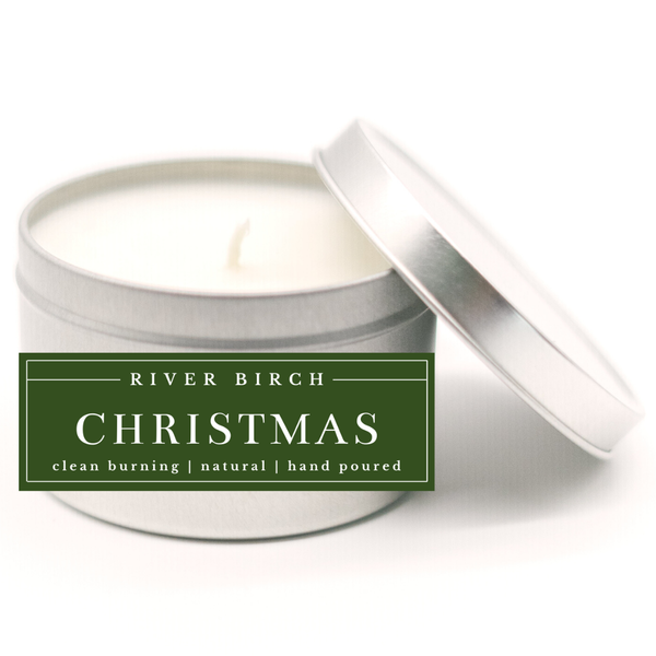 Christmas - Silver Tin Soy Candle - Winter Holiday