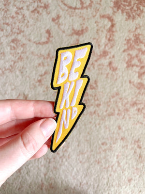 Be Kind Lightning Bolt Embroidered Patch - 1