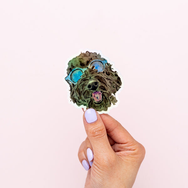 Goldendoodle Sticker - Holographic Black  - 1