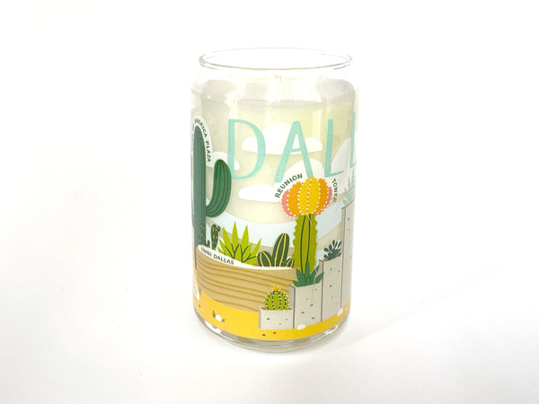 Dallas Succulent Skyline Can Glass Candle