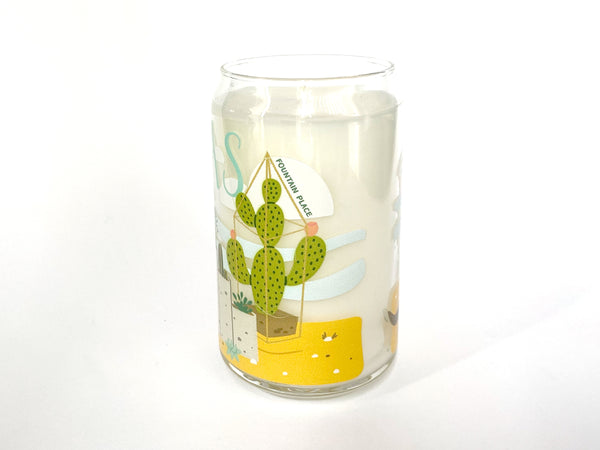 Dallas Succulent Skyline Can Glass Candle