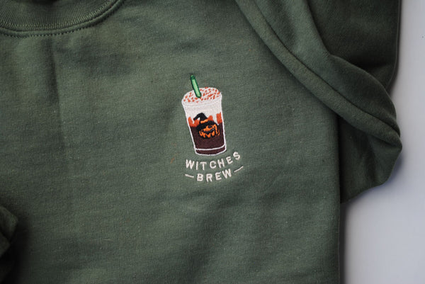 Green Witches Brew Iced Coffee Embroidered Sweatshirt - 4