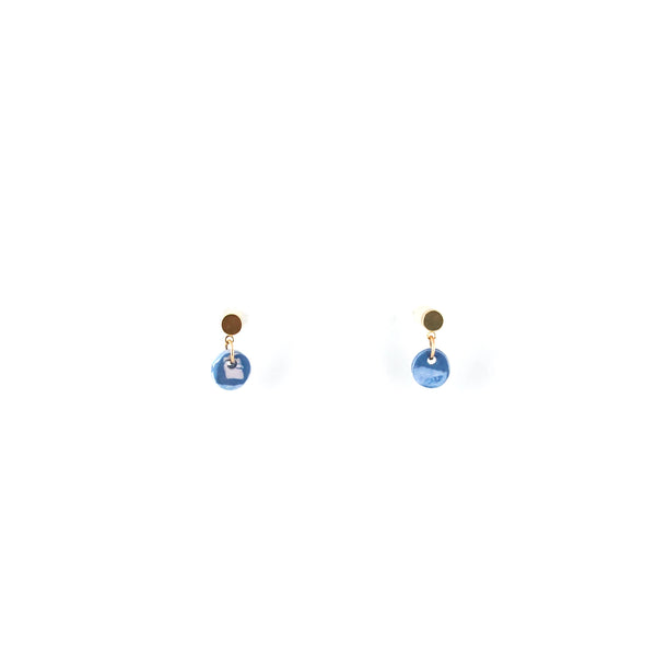 Gold Tiered Donut Stud Earrings - 4