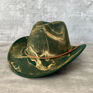 Gold Marbled Felt Cowboy Hat - 1