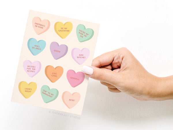 Galentine’s Candy Hearts Greeting Card - HS