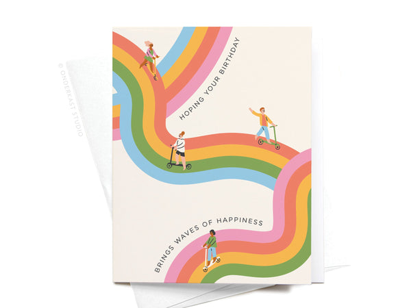 Waves of Happiness Birthday Greeting Card - RS