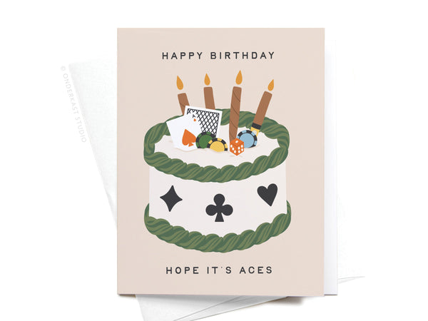 Aces Poker Birthday Greeting Card - RS