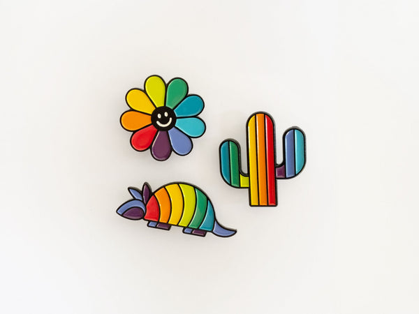 Rainbow Armadillo Pin - 2