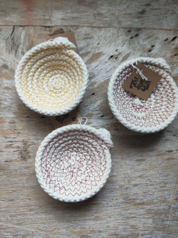 Tiny Cotton Rope Bowl - Multiple Colors - Sunset - 1