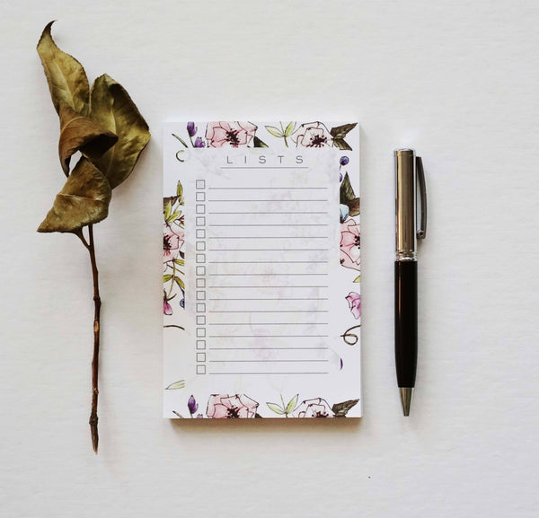Pink Floral To Do List Notepad