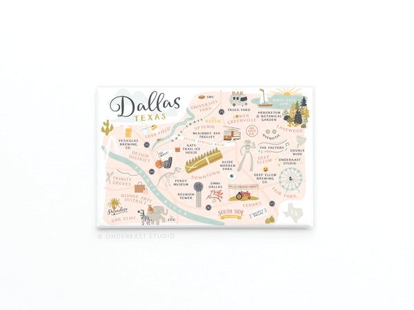 Dallas Map Refrigerator Magnet