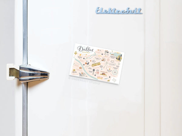 Dallas Map Refrigerator Magnet