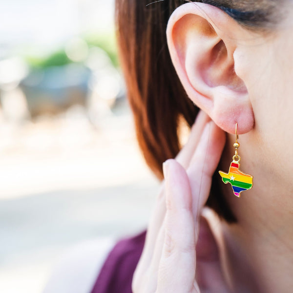 Texas Rainbow Enamel Earrings - 4