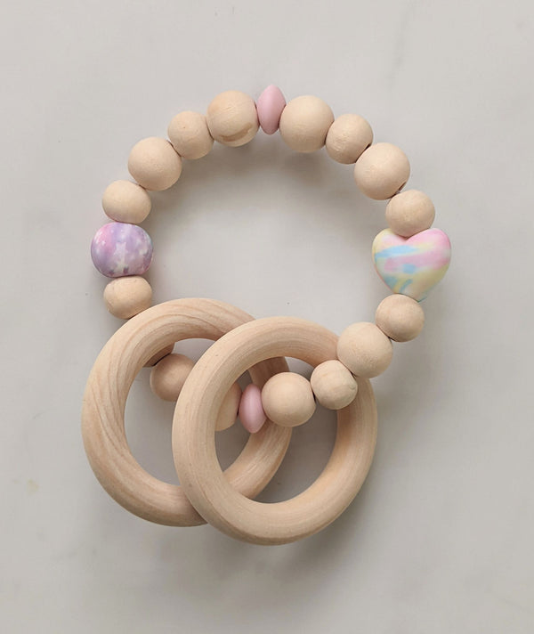 Baby Rattle | Natural Wooden Ring Toy - 2