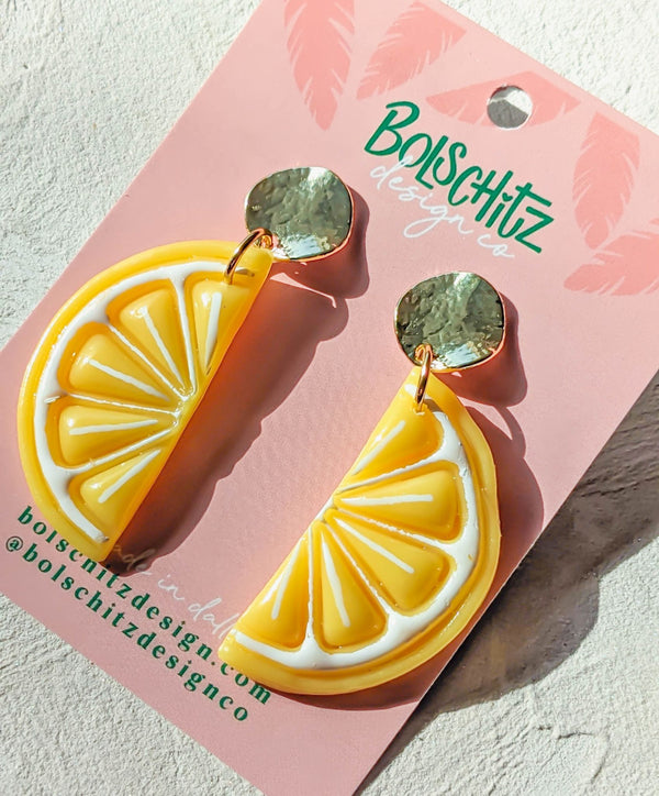 Lemon Clay Earrings - 2