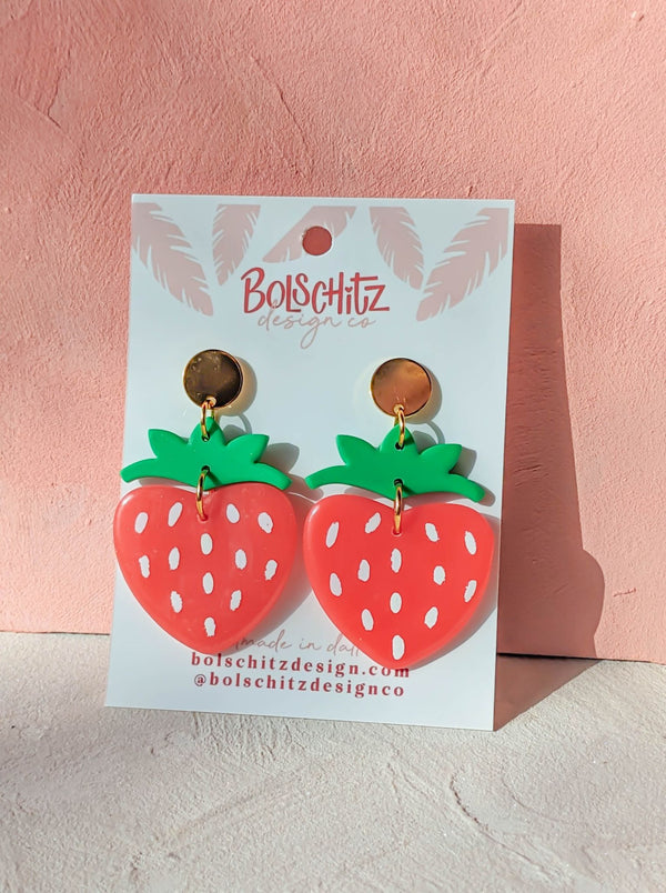 Strawberry Clay Earrings - 3