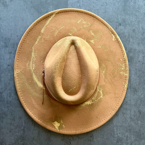 Gold Marbled Wide Brim Rancher Hat - 8