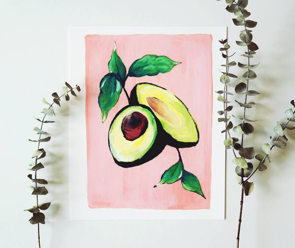 Avocado Gouache Print