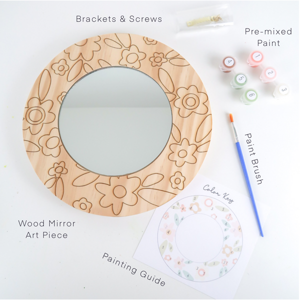 Paint By Numbers Mirror Kit - Floral Love - 2