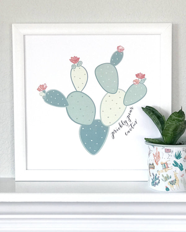 Prickly Pear Cactus Wall Art Print
