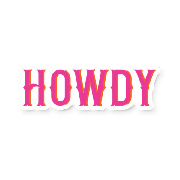 Howdy Sticker - Pink