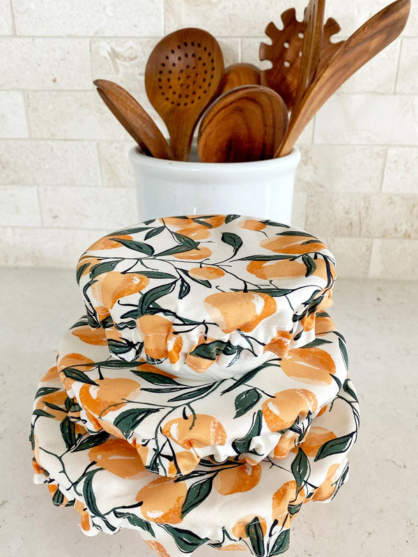Peach Pattern Cotton Bowl Covers - 1
