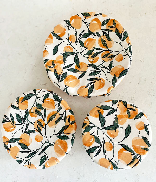 Peach Pattern Cotton Bowl Covers - 2