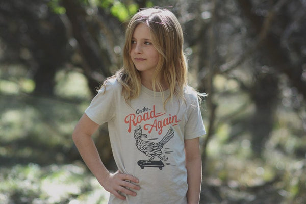 On The Road Again Kids Tee - Natural